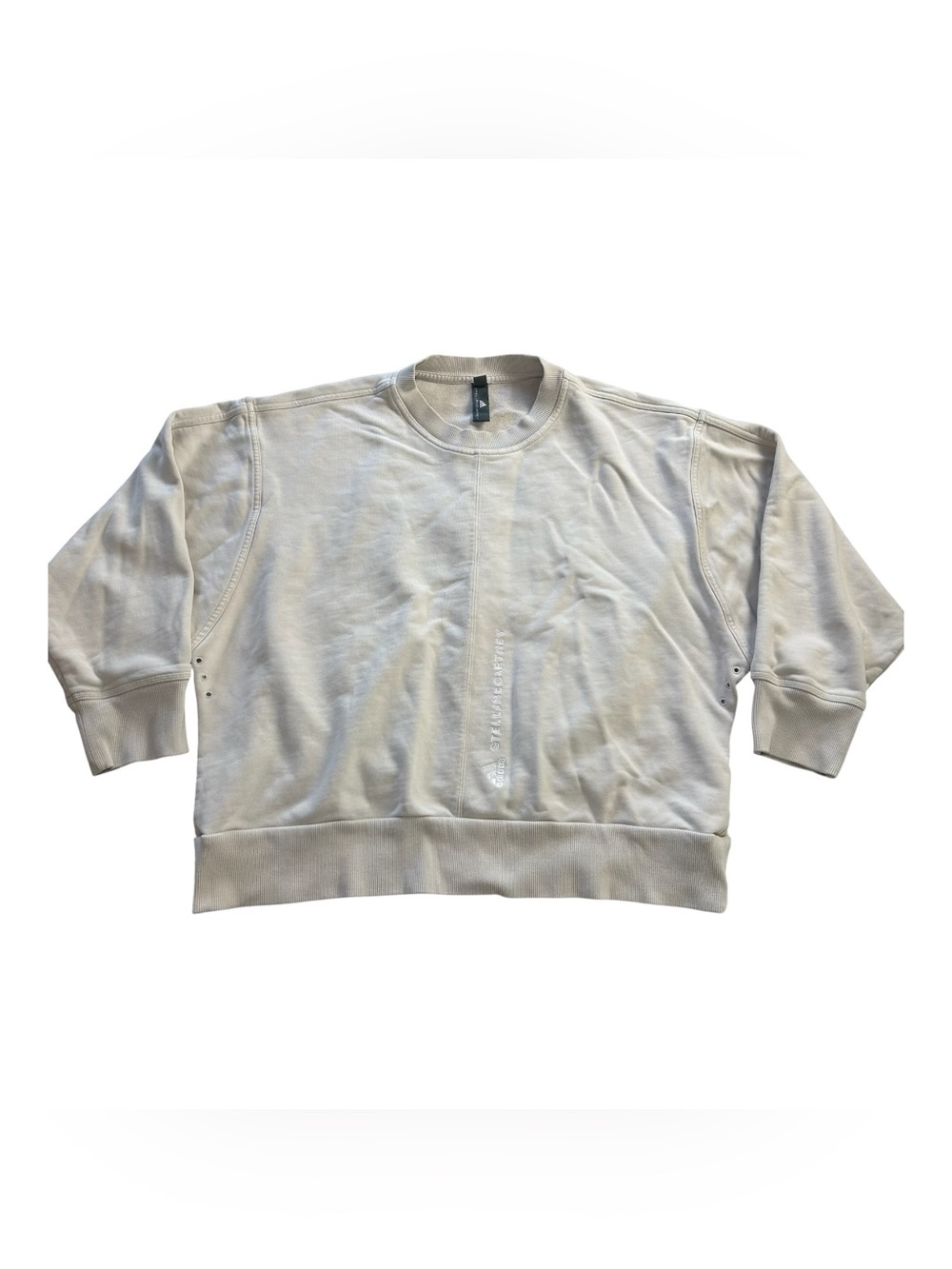 Adidas by Stella McCartney Sweatshirt Womens Boxy Cropped Crewneck Beige size L